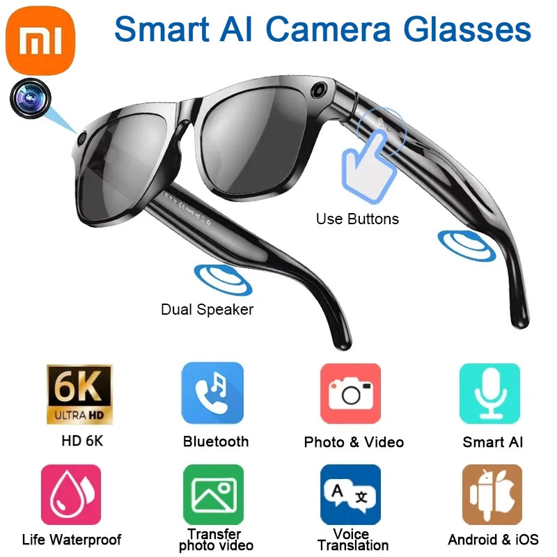 Xiaomi 6K HD AI Smart Glasses Multifunctional