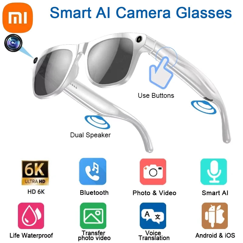 Xiaomi 6K HD AI Smart Glasses Multifunctional